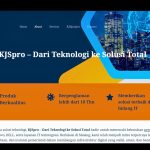Halaman about CV Kemuning Jaya Sinergi (KJSPRO) yang menjelaskan profil perusahaan penyedia server dan solusi IT.